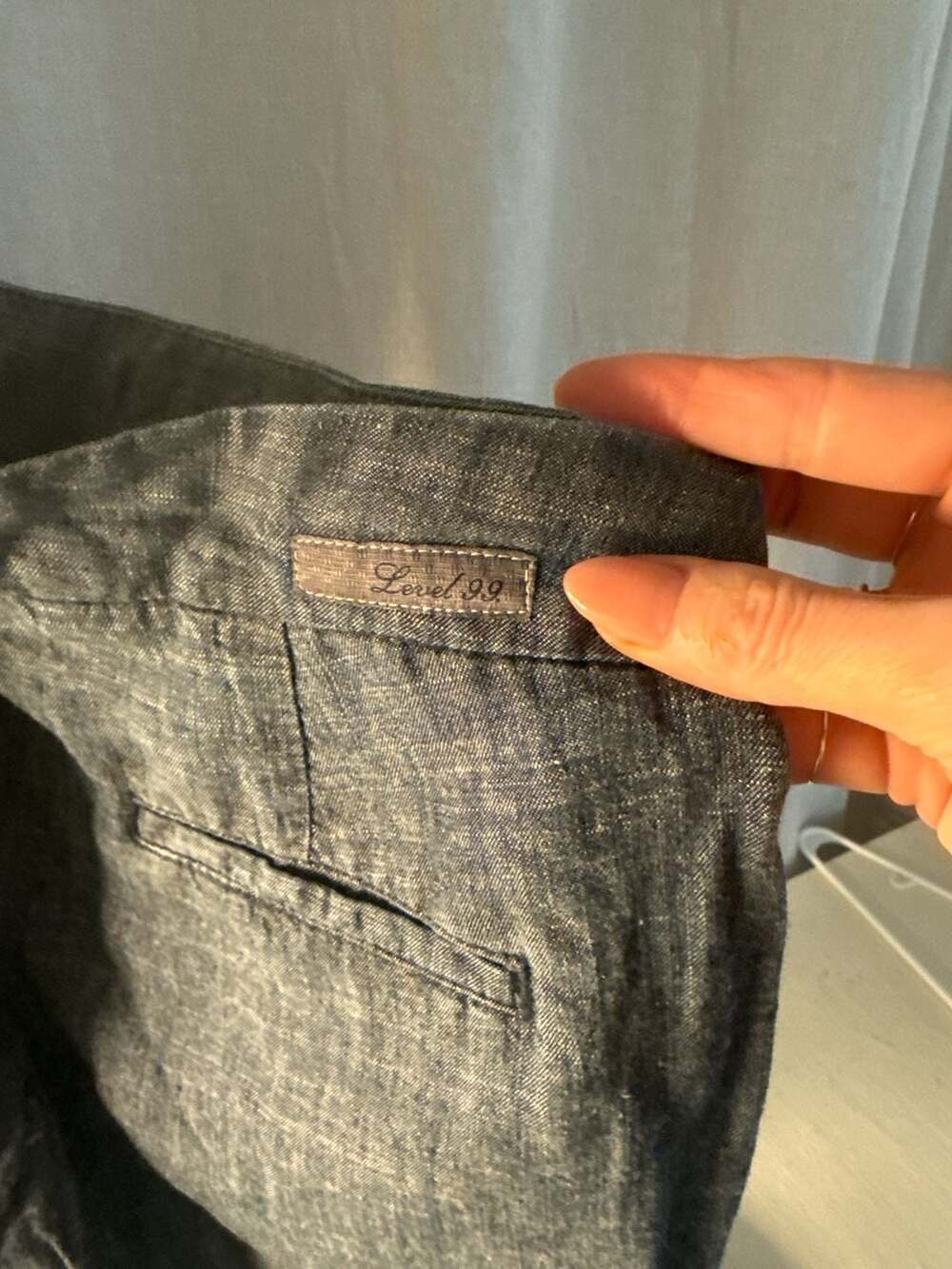 Level 99 Chambray Side-Zip Linen Blend Shorts Blue Size 28 - Picture 6 of 9